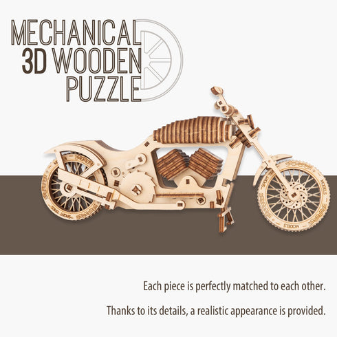 3D Wooden Puzzle, Motorcycle, DIY Model Kit
